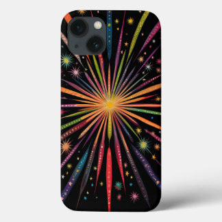 Supernova - Rainbow Stars Galaxy Black Retro Boho