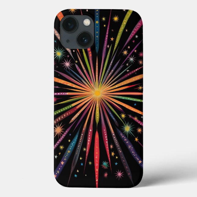 Supernova - Rainbow Stars Galaxy Black Retro Boho (Baksida)