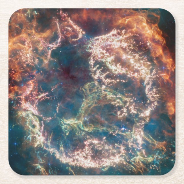 Supernova Remnant Cassiopeia Underlägg Papper Kvadrat (Framsidan)