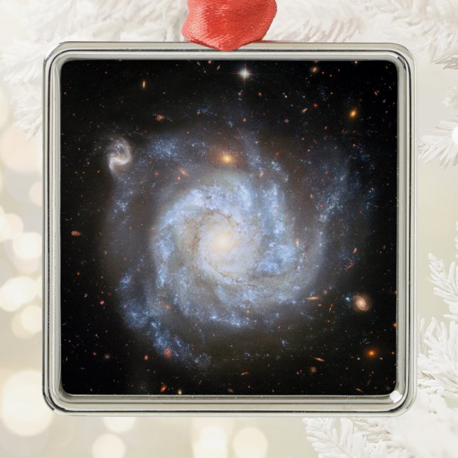 Supernova-Rik Spiralgalax NGC 1309 Julgransprydnad Metall (Supernova-Rich Spiral Galaxy NGC 1309 Metal Ornament)
