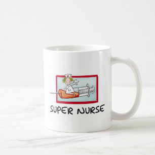 supernurse - humoristisk tecknadsjuksköterska på kaffemugg
