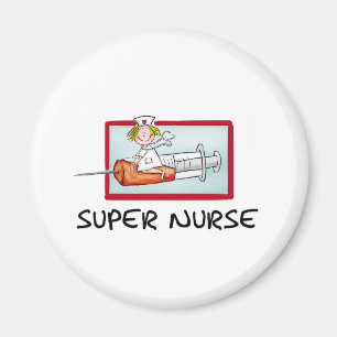 supernurse - humoristisk tecknadsjuksköterska på magnet