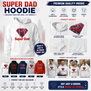 Superpappa – Cool superhjältestil pappa Hoodie