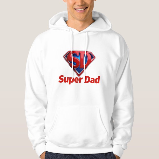 Superpappa – Cool superhjältestil pappa Hoodie (Framsida)