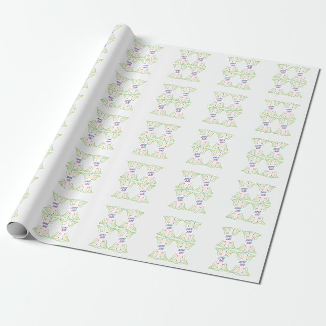 Superpappa estetisk textmönster presentförpackning presentpapper (Utrullad)