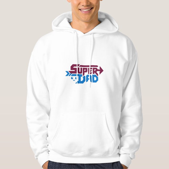 Superpappa Gamer Present – Söt Retro Hoodie (Framsida)