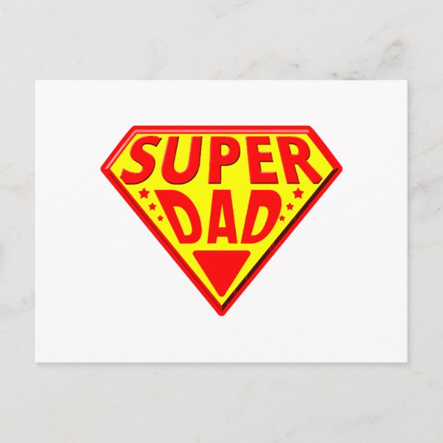 Superpappa - Glad fadersdag Helg Vykort (Framsida)