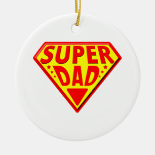 Superpappa - Glad fadersdag Julgransprydnad Keramik