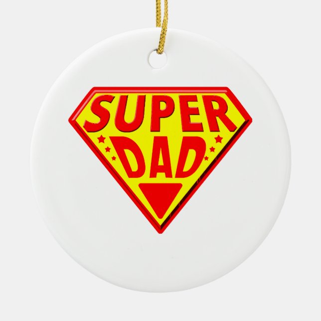 Superpappa - Glad fadersdag Julgransprydnad Keramik (Framsidan)