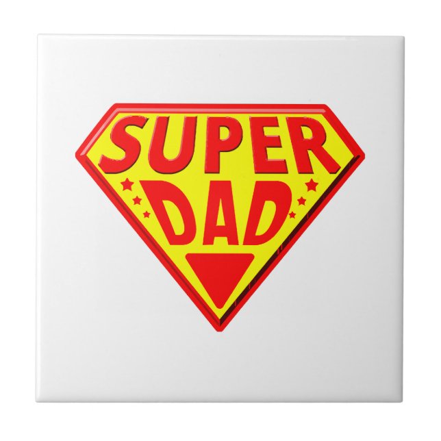 Superpappa - Glad fadersdag Kakelplatta (Framsidan)