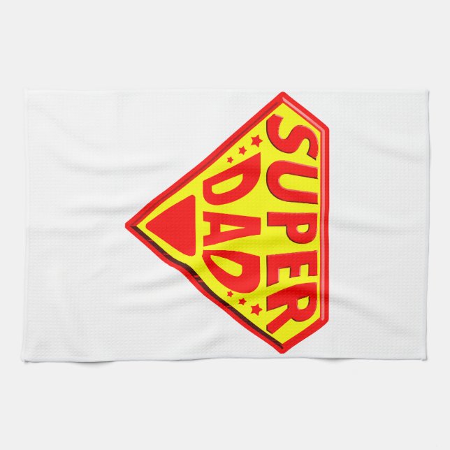Superpappa - Glad fadersdag Kökshandduk (Horisontell)
