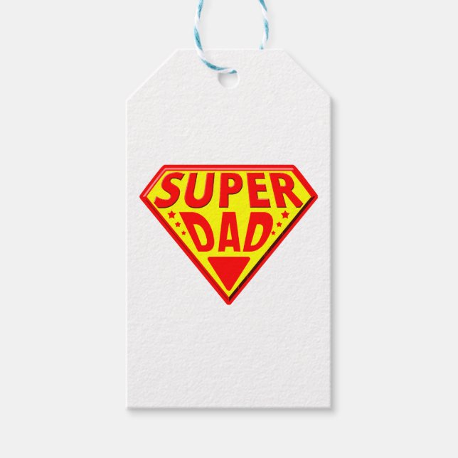 Superpappa - Glad fadersdag Presentetikett (Framsidan)
