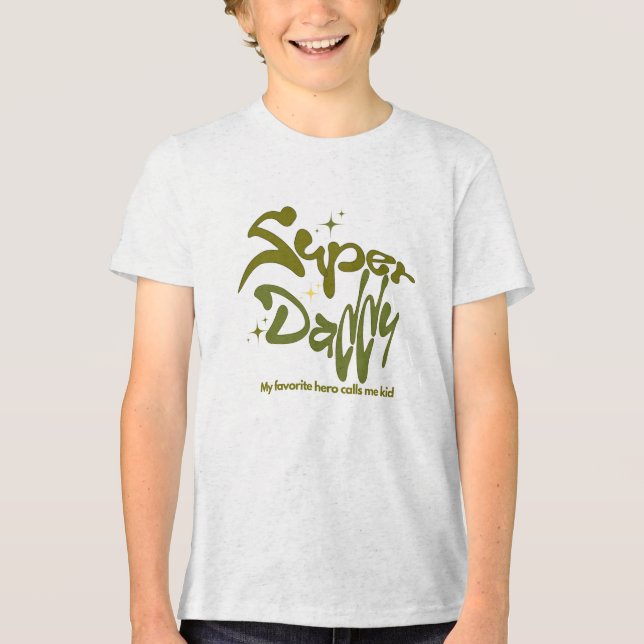 Superpappa Hjälte för barn T Shirt (Framsida)