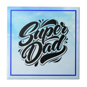 Superpappa Hjälte Typografi Design-67888 Kakelplatta