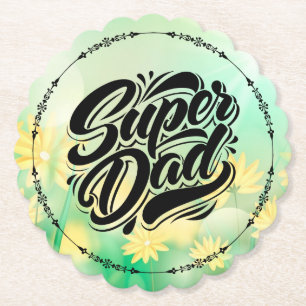 Superpappa Hjälte Typografi Design-67888 Underlägg Papper