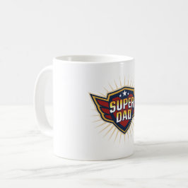 Superpappa Hjältesköld Vingar Bästa Pappa Fars Dag Kaffemugg