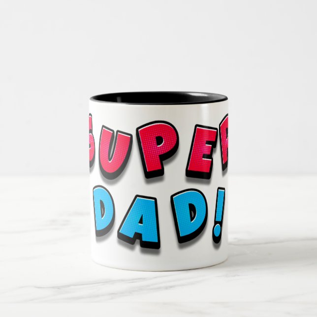 Superpappa Meddelande som uttrycker kärlek Två-Tonad Mugg (Center)