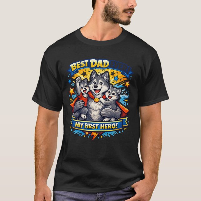 Superpappa – Min första hjälte T Shirt (Framsida)