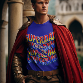 Superpappa! Pappor är Hjältar Flerfärgad Grafik T Shirt
