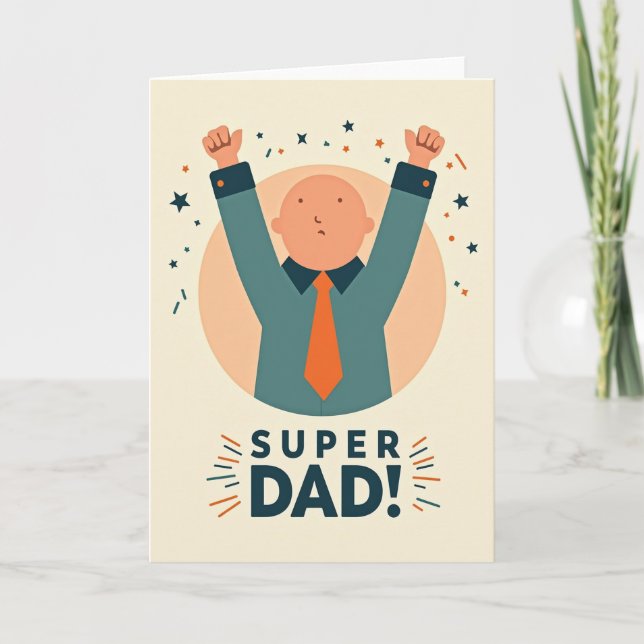 Superpappa Retro Style-kort Kort (Framsida)