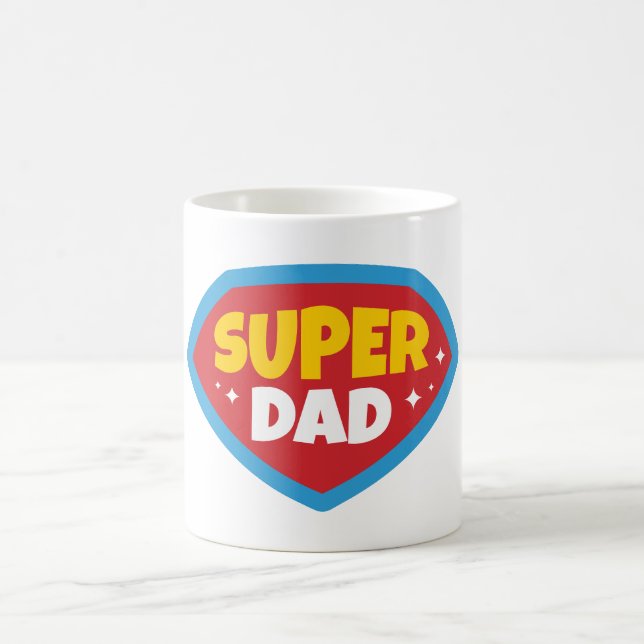 Superpappa Retro Superhjälte-märke Kaffemugg (Center)