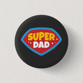 Superpappa Retro Superhjälte-märke Knapp