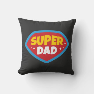 Superpappa Retro Superhjälte-märke Kudde
