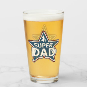 Superpappa Röd Vit och Blå Glaskopp