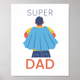 Superpappa Superhjälte Cape Väggkonst Affisch Tryc