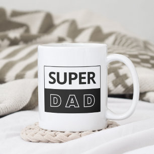 Superpappa   Svart och vit pappa Kaffemugg