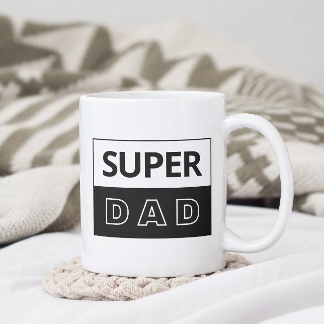 Superpappa | Svart och vit pappa Kaffemugg (Skapare uppladdad)