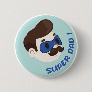 Superpappa Tecknad knappmärke Knapp