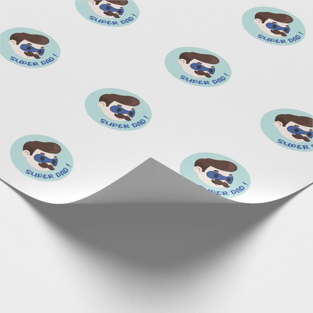Superpappa tecknad märke presentpapper (Hörn)