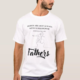 Superpappa utan superhjältecape Fars dag Linjeteck T Shirt