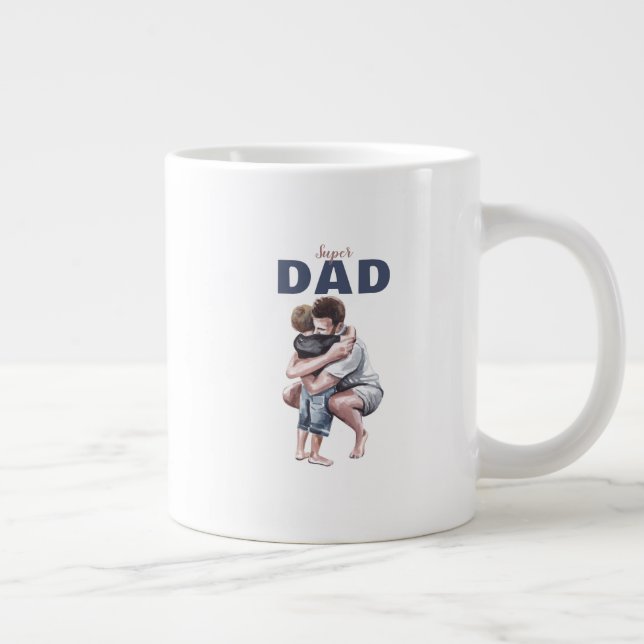 Superpappa Vattenfärg Design Jumbo Mugg (Höger)