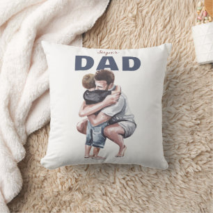 Superpappa Vattenfärg Design Kudde