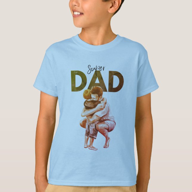 Superpappa Vattenfärg Design T-shirt Design (Framsida)