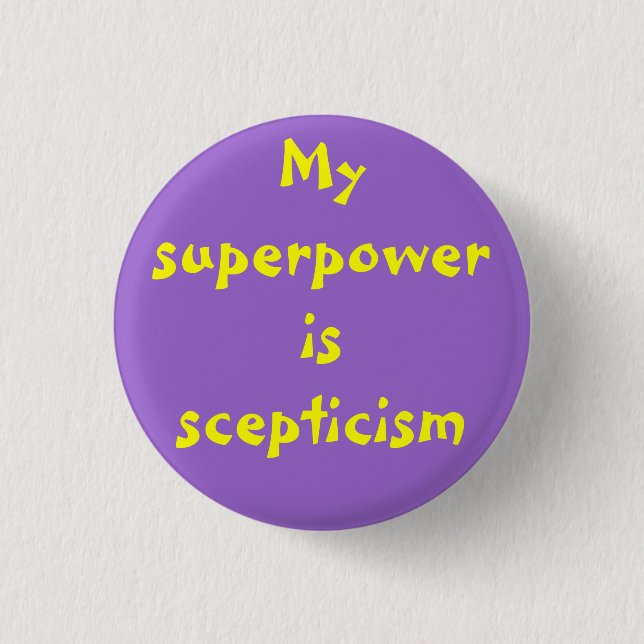 Superpower: scepticism knapp (Framsida)