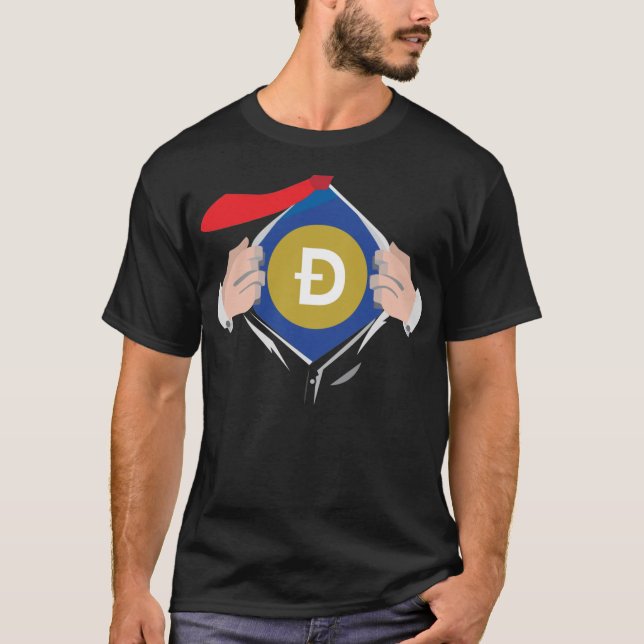 Superpowered av Dogecoin T-Shirt (Framsida)