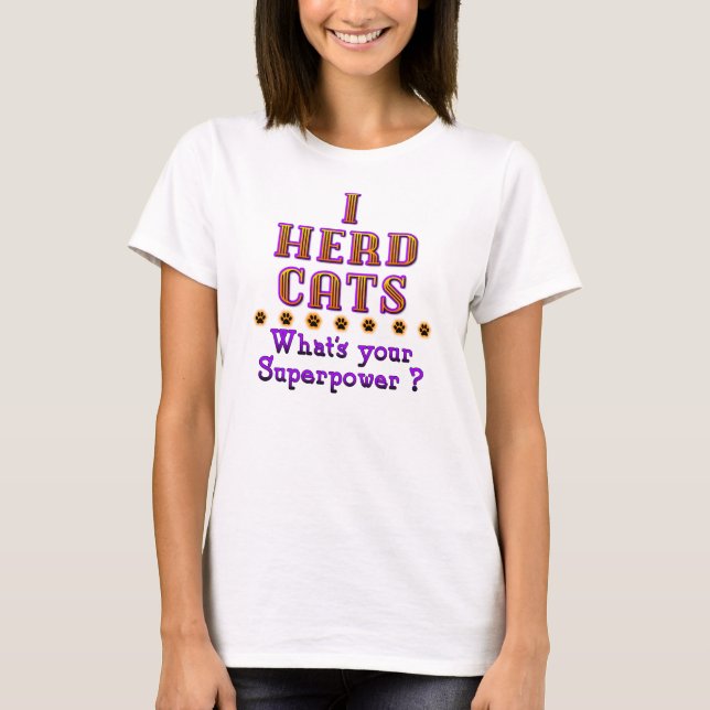Superpowerkattskjorta Tee Shirt (Framsida)