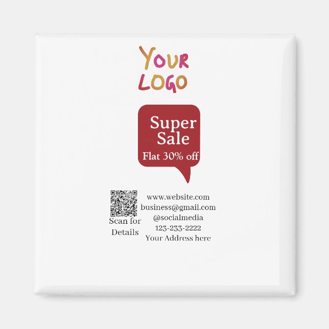 superrea affärsrabatt skanna QR-kod detaljer  Magnet (Framsidan)