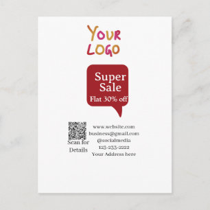 superrea affärsrabatt skanna QR-kod detaljer  Vykort