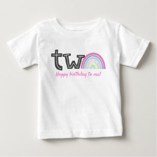 Superregnbågstjejens 2-års födelsedagsfest Söt TVÅ T Shirt