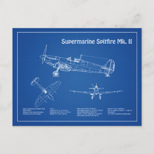 Supersea Spitfire - Flygplanets blåkopia AD Vykort