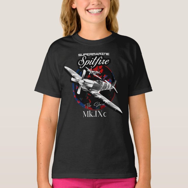Supersea Spitfire MK.IXc WW2 Fighter Flygplan T Shirt (Framsida)