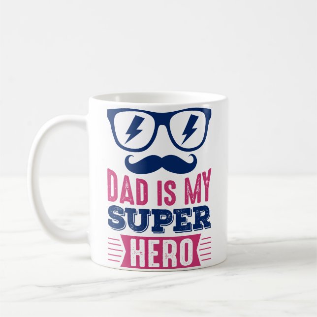 Supershjälte Pappa - min riktiga Hero Kaffemugg (Vänster)
