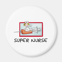 Supersjuksköterska - Humoral Tecknad Sjuksköterska Magnet