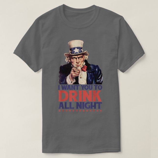 Superskoj 4:e juli, farbror Sam... Jag vill att du T Shirt (Design framsida)