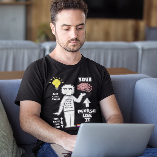 Superskoj, "Använda din hjärna" sunt förnuft T Shirt (Skapare uppladdad)