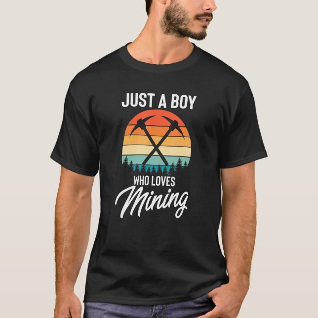 Superskoj Bara en man som Kärlek Mining Drives Grä T Shirt (Framsida)